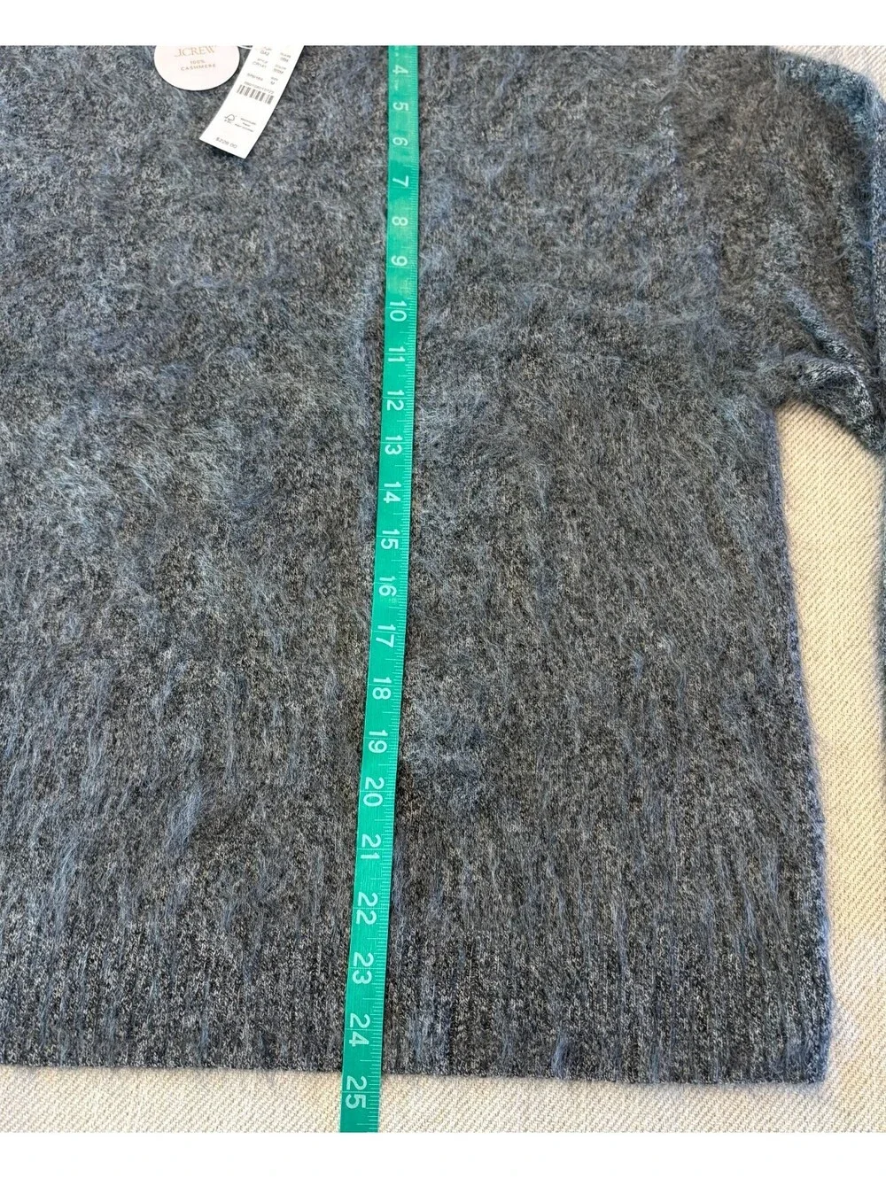 J.Crew Brushed Cashmere Marled Sweater Charcoal Grey NWT M